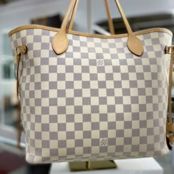 Louis Vuitton Damier Azur MM Rose Ballerine - Picture 12 of 16